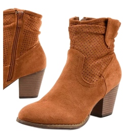 BM Bottines en daim marron sur le poteau Delalise brun