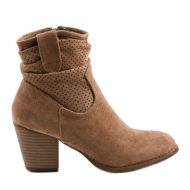 Bottines en daim kaki sur le montant Delalise