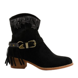 Bottines en daim noir avec une étoile Générationnelle le noir