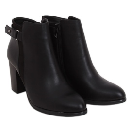 Bottines classiques noires à talons 688-A23 Noir le noir