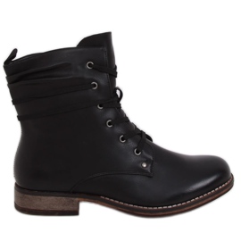 Bottes noires à lacets bottes noires PG08 Noir le noir