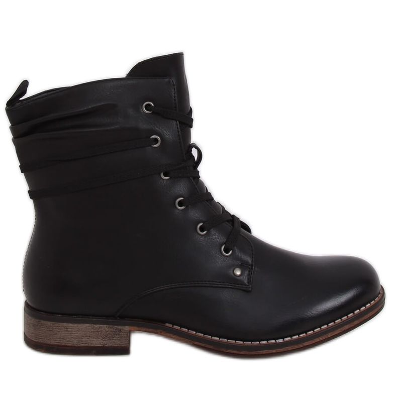 Bottes noires à lacets bottes noires PG08 Noir le noir
