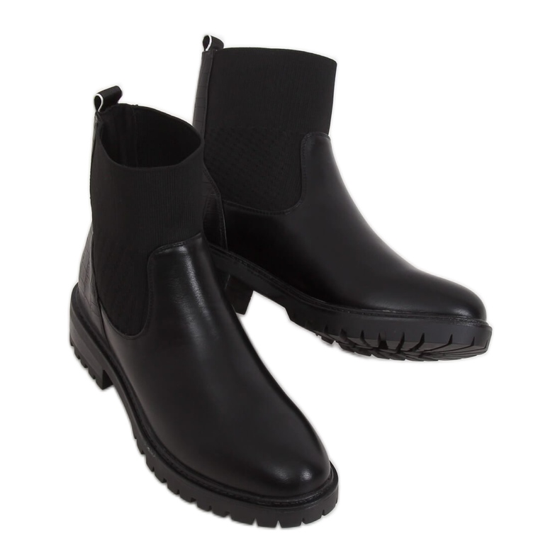 Bottines Chelsea noires, noir 1216-PA Noir le noir
