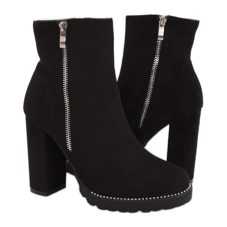 Bottines noires à talons BM287 Noir le noir