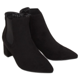 Bottines noires à talons bas W27012 Noir le noir