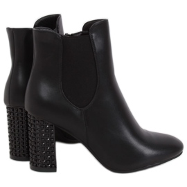 Bottines noires à talons K-9990 Noir le noir