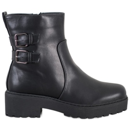 Weide Bottes sur la plate-forme le noir