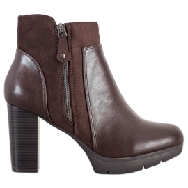 Weide Bottines marron à fermeture éclair brun
