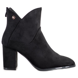 SHELOVET Bottines à talons en daim le noir