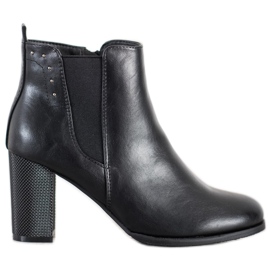 SHELOVET Bottes à talon décoratif noir