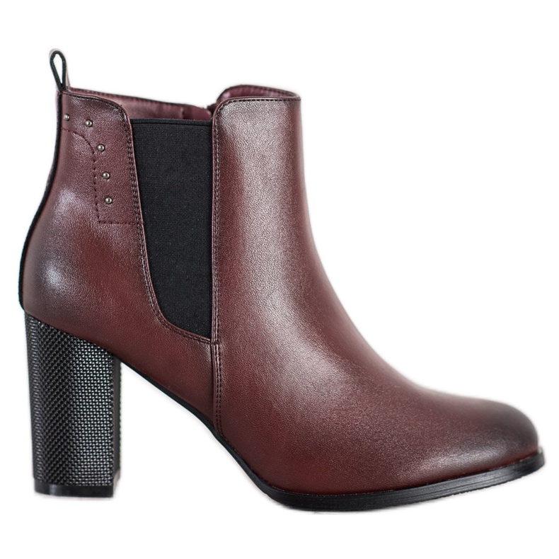 SHELOVET Bottes à talon décoratif brun