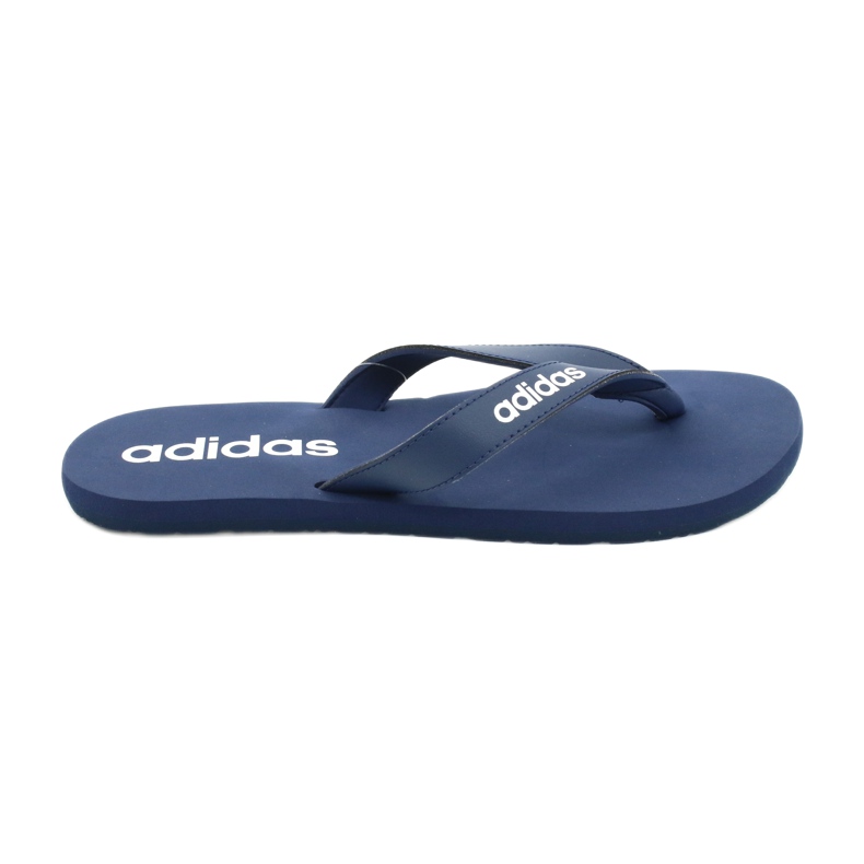 Tongs Adidas Eezay EG2041 blanche bleu marin