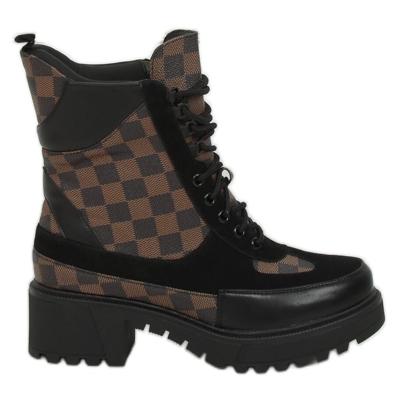 Bottines noires à lacets worky NS169P Noir brun le noir