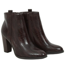 Talons hauts en peau de serpent marron UK10 Marron brun