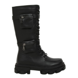 Boots noires avec pochettes RB64P Noir