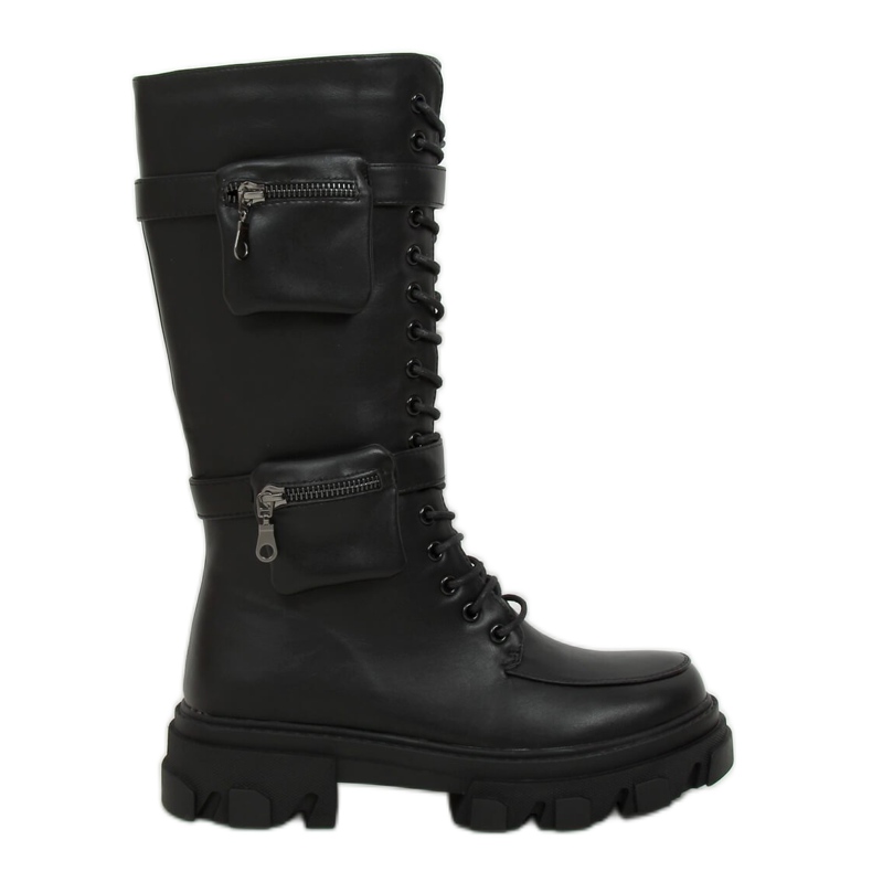 Boots noires avec pochettes RB64P Noir le noir