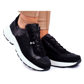 Chaussures de sport pour femmes Baskets Maciejka Cuir 04845-01 noir