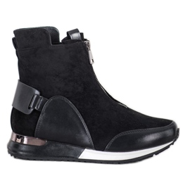 Goodin Bottes de sport avec fermeture éclair noir