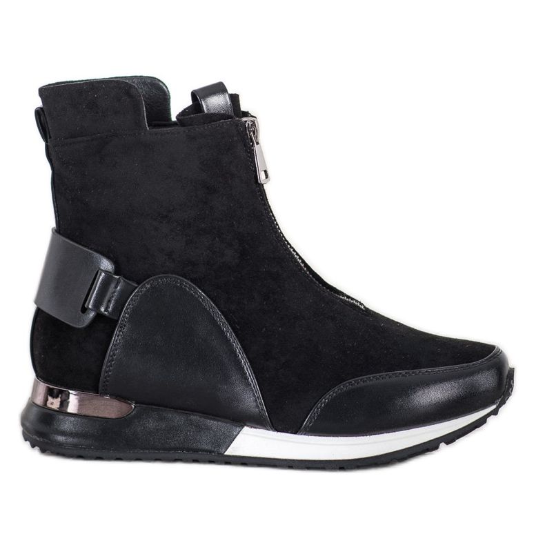 Goodin Bottes de sport avec fermeture éclair le noir