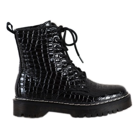 SHELOVET Bottes avec motif le noir
