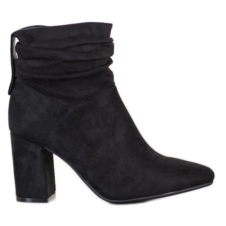SHELOVET Bottines à talons en daim le noir