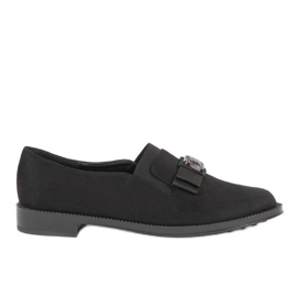 Chaussures à enfiler noires avec un ruban 236-1 le noir