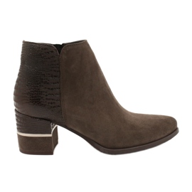 Gamis Bottes de daim élégantes pour femmes 4005 marron brun