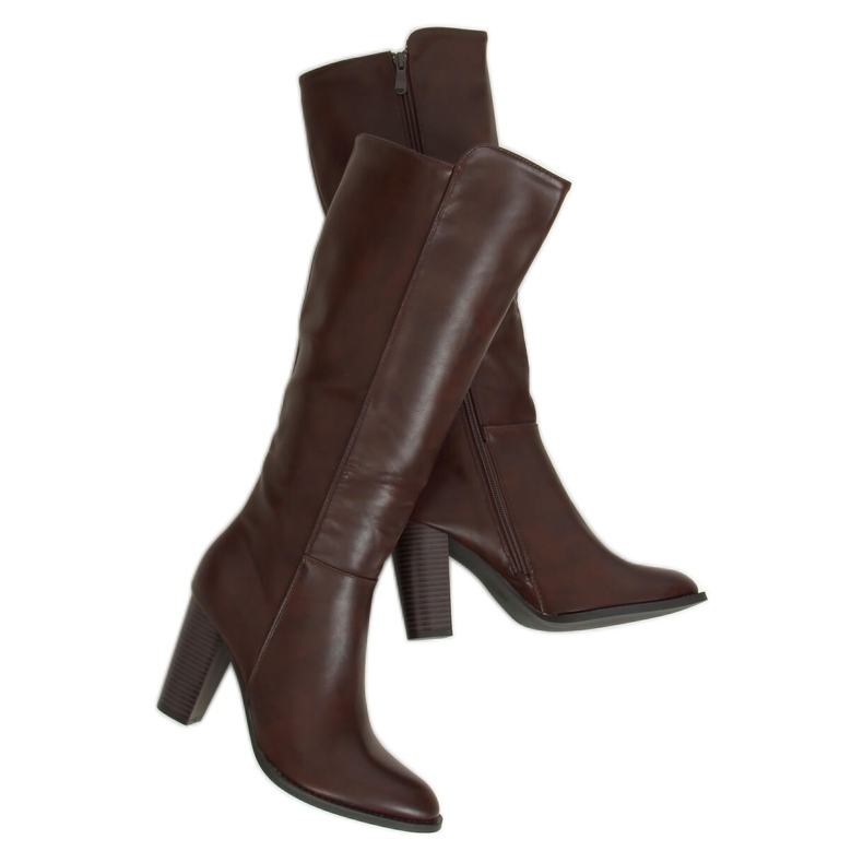 Bottines à talon marron UK03P Marron brun Bottines à talon marron UK03P Marron brun