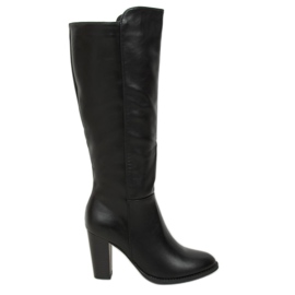 Bottines à talons noires UK03P Noir