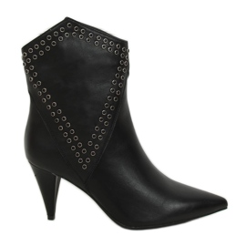Noir RB78P Bottines noires à talons hauts