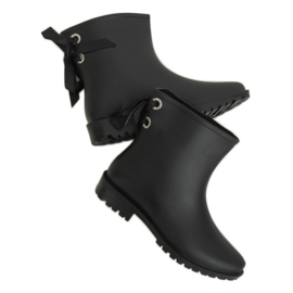 Black DC12 Galoches pour femmes noires avec un nœud