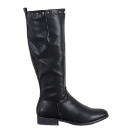 Goodin Bottes à talons plats le noir