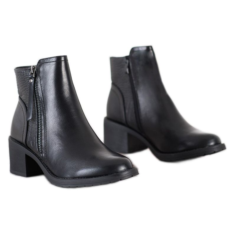 Small Swan Bottes classiques avec une fermeture éclair le noir