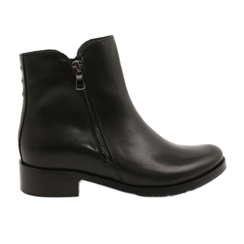 Arka Bottes noires en cuir pour femmes pour une fermeture à glissière 2881 le noir