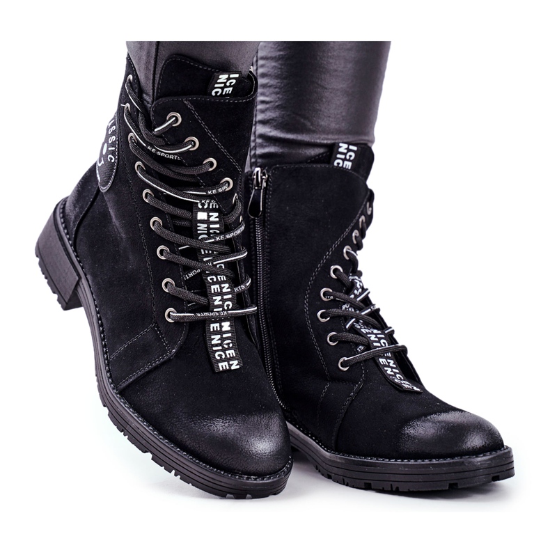 Vinceza Bottes chaudes noires pour femmes Aspen le noir
