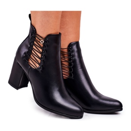 Vinceza Bottines Femme Talon Slip On Avec Caoutchoucs Noir Vibo