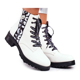 Vinceza Bottines Femme Blanc Verso noir