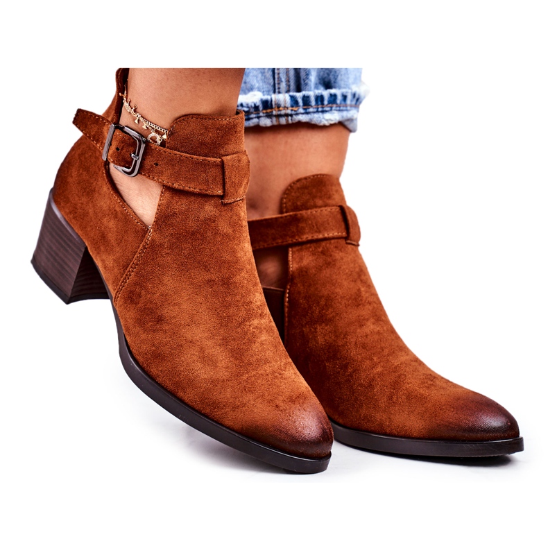 Vinceza Bottes Femme À Talons Hauts Avec Découpes Camel Sicile brun
