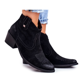 Bottes à talons pour femmes en cuir Big Star Noir GG274329