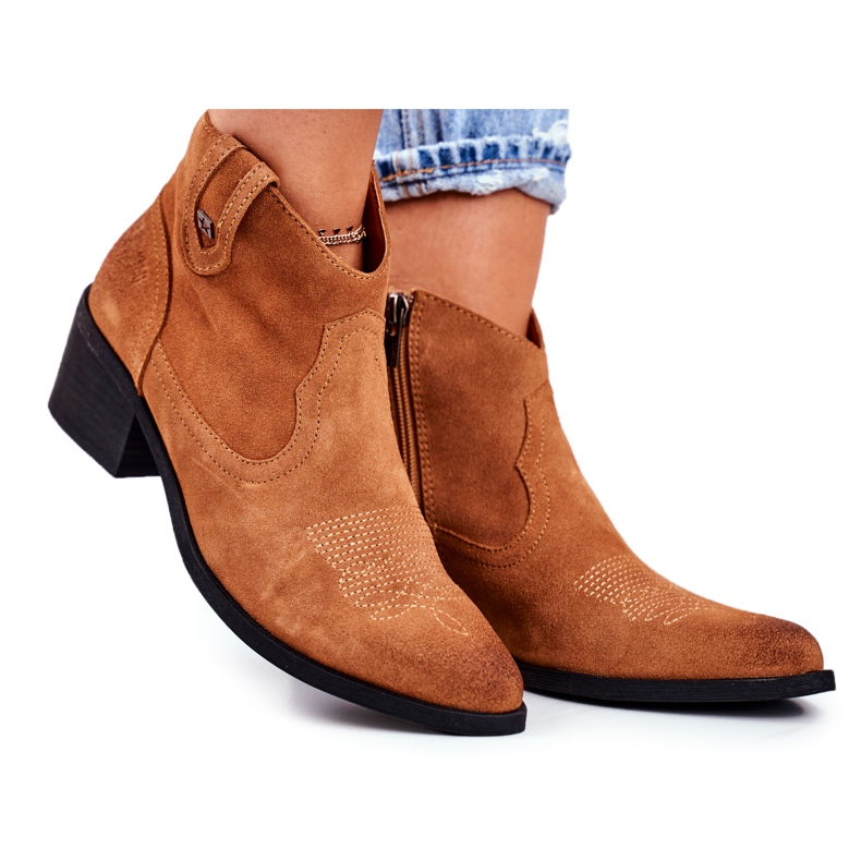 Bottines Femme à Talon Cuir Big Star Camel GG274330 brun