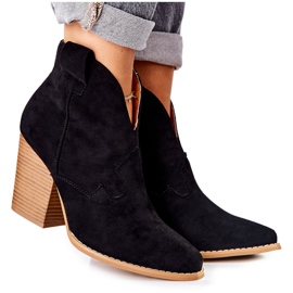 MSMG Bottines Femme à Talon Noir Meronet le noir