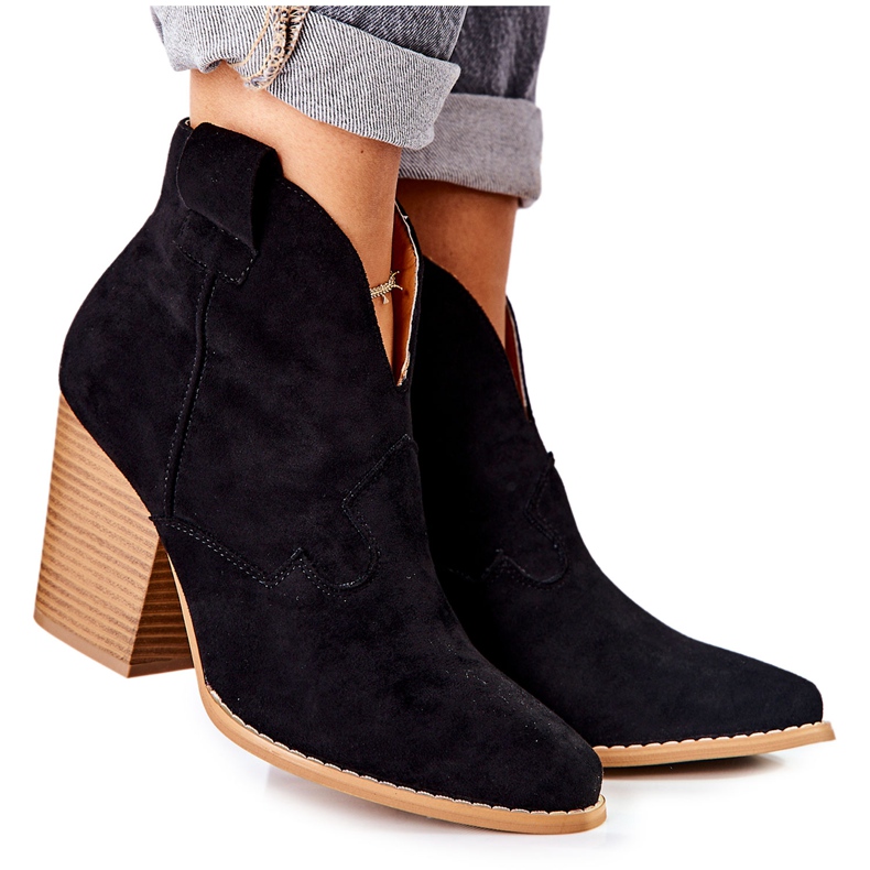 MSMG Bottines Femme à Talon Noir Meronet le noir