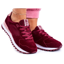 Chaussures de sport pour femmes Baskets Big Star Burgundy GG274522 rouge