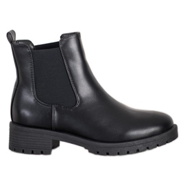 Bella Paris Bottines Chelsea en cuir écologique noir