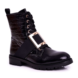 Bottines Femme à Boucle Happy Su Noir le noir d'or