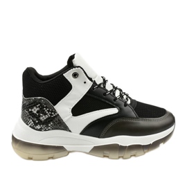 Baskets à enfiler Barettos noires blanche le noir