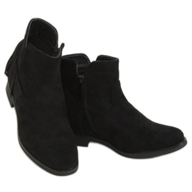 Noir 1515 Bottines noires style bohème le noir