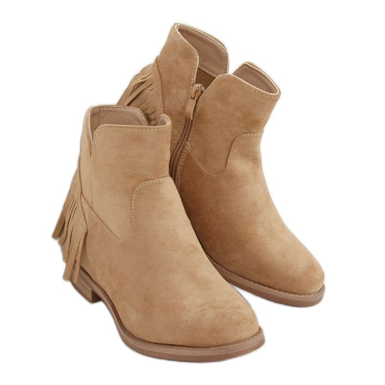 Bottines style bohème en beige 1515 Beige