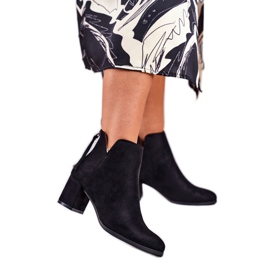 Vinceza Bottines Femme Talon Daim Noir Mimosa le noir