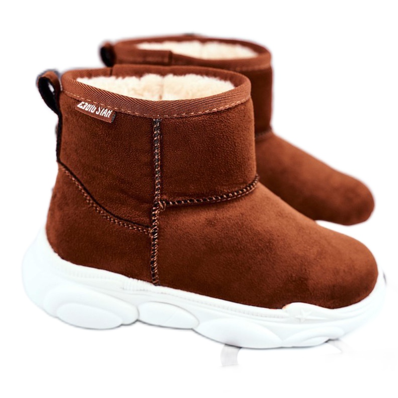 Bottes de neige pour enfants Big Star Camel GG374086 brun multicolore